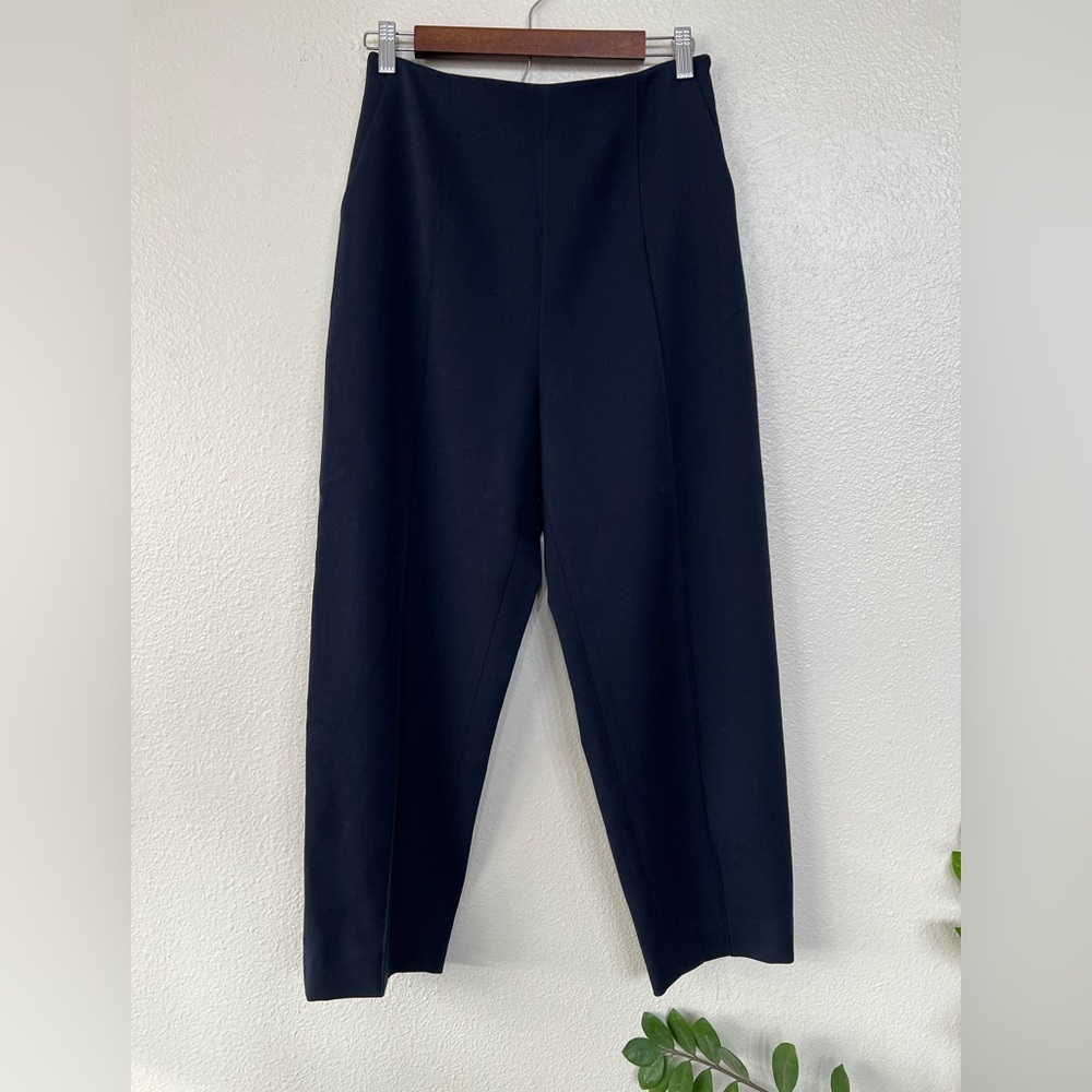 St.John High Waist Navy Blue Wool Dress Pants Trousers Size 4 NWT